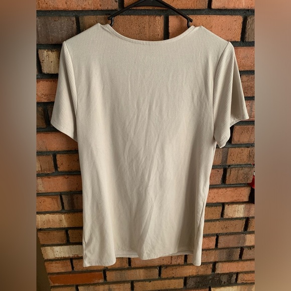 Torrid Super Soft Cream Lace Up Fitted Blouse - Picture 4 of 4